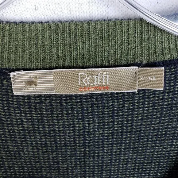 Raffi Merino Wool Cashmere Sweater V-Neck Pullover size XL Men's